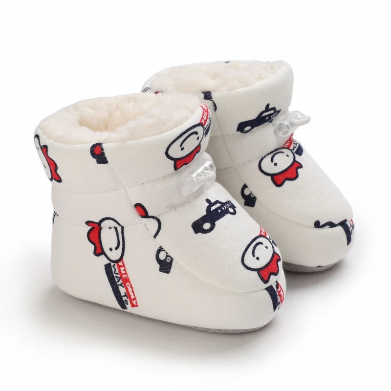 Winter Baby Boots Cartoon Soft Sole Anti-Slip Warm Toddler Shoes Boys Girls Cute Infant Walking Booties CB DROPSHIPPING