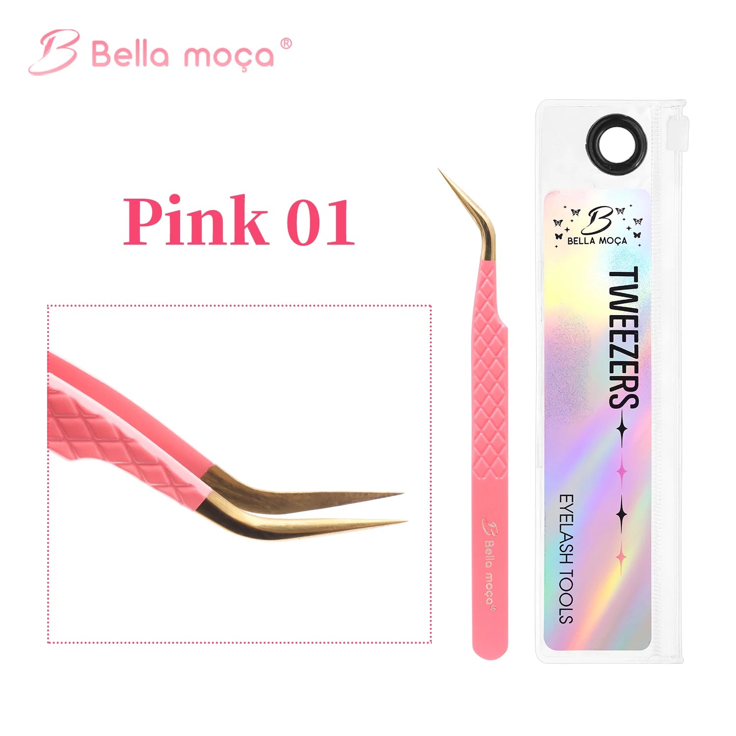 Bella moça Lash Tweezers Stainless Steel Eyelash Nail Tools Accurate Tweezers Nippers Pointed Clip Set Makeup Tools