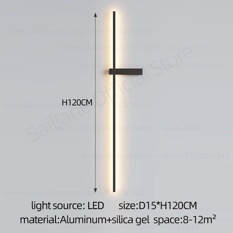 Modern Simple Living Room TV Background Wall Fitting Bedside Lighting In Bedroom Designer Staircase Light Long Indoor Wall Lamp