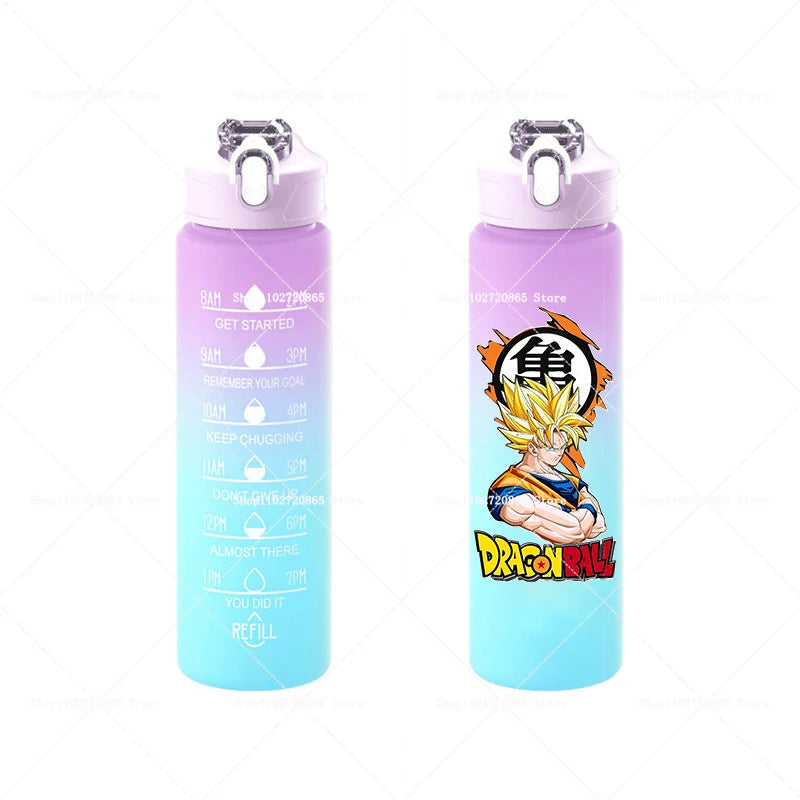 750ML Dragons Ball Water Cup Goku Anime Cartoon Drink Bottles Men Leak Proof Portable Plastic Large Sport Gym Straw Kettle Gift