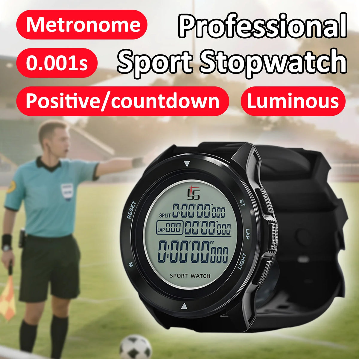 Professional Sport Stopwatch Multifunction Soccer Referee Timer Chronometer 100Group Memory HighPrecision 0.001s Countdown Timer CB DROPSHIPPING