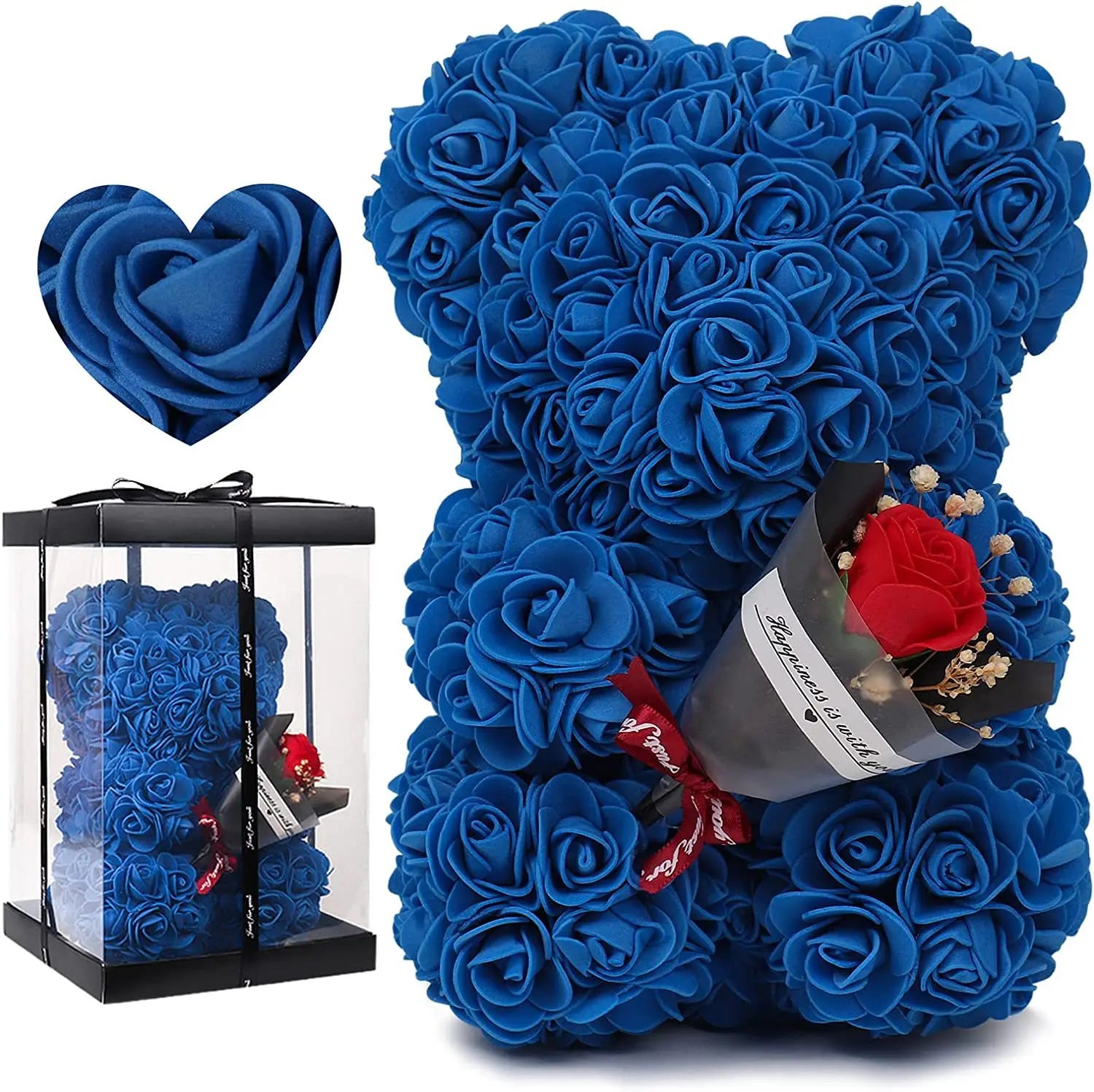 2024 New Artificial Flower Eternal Rose Teddy Bear for Mom Mother's Day Birthday Valentine's Day Anniversary Gifts & Decorations