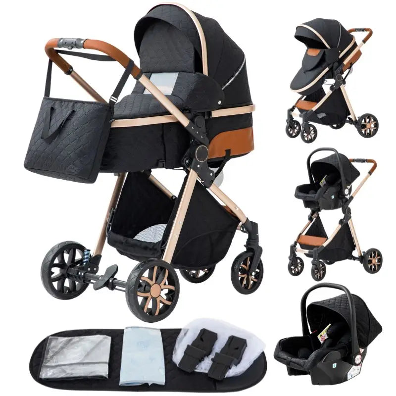 3-in-1 baby stroller travel system lightweight pram for newborns compact foldable Winter baby stroller baby buggy all-terrain CB DROPSHIPPING