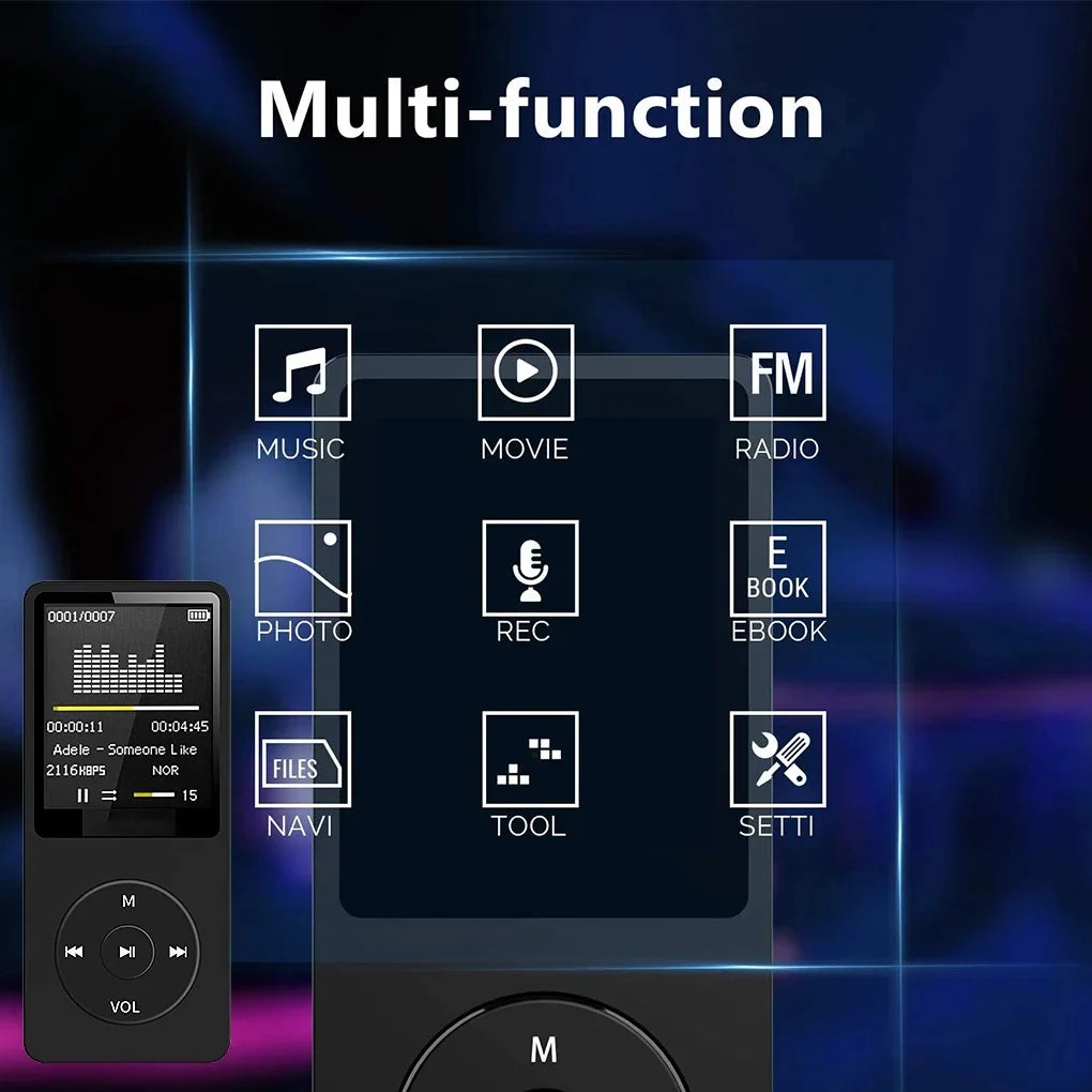 Portable MP3 Player Rechargeable Record Noise Conduction Media Lossless Pocket Sport Music Play with Micrphone Walkman Machine