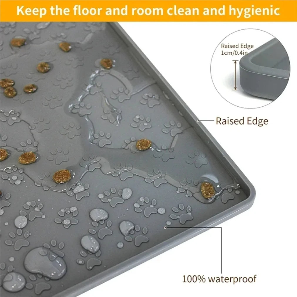 Pet Placemat Cat Dog Drinking Feeding Placemat Feeder Mats Cat Feed Mat Dog Food bowl Mat Silicone Waterproof Pet Bowl Pad 2025 CB DROPSHIPPING