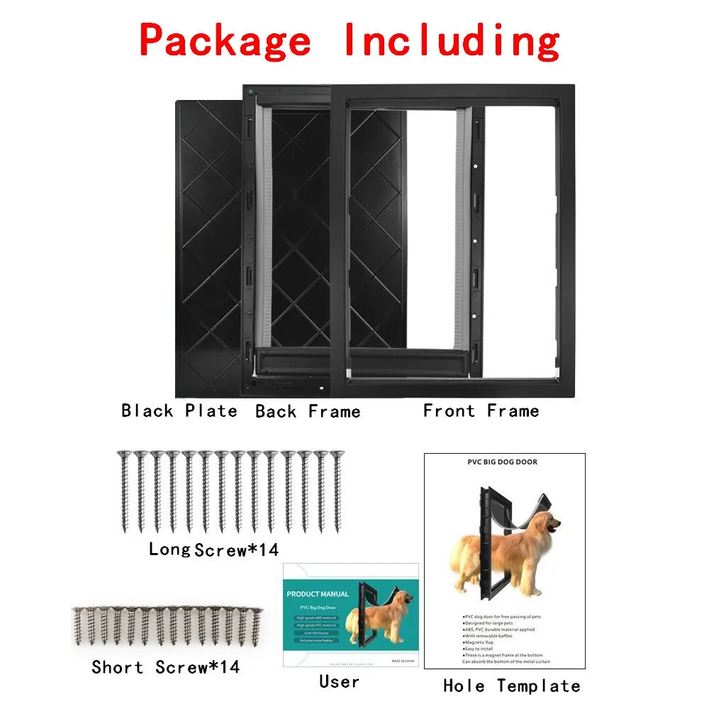 Pet Door for Doors High Quality ABS Flame PVC Enter Outer Flap Door Anti Raining Door Cover Extra Insulated & Cold Weather CB DROPSHIPPING