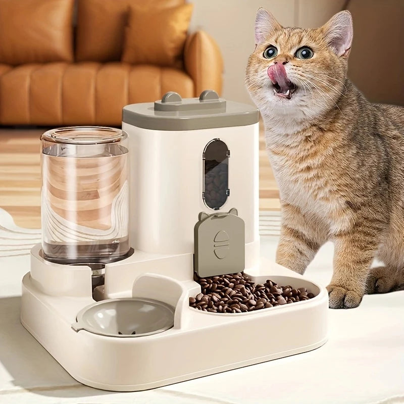 Pet large-capacity feeder integrated automatic water dispenser cat food bowl dog feeding bowl cat bowl dog bowl pet supplies CB DROPSHIPPING