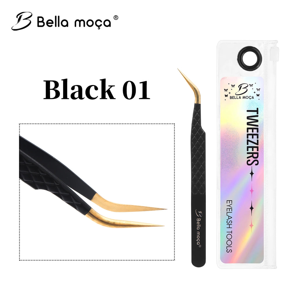 Bella moça Lash Tweezers Stainless Steel Eyelash Nail Tools Accurate Tweezers Nippers Pointed Clip Set Makeup Tools