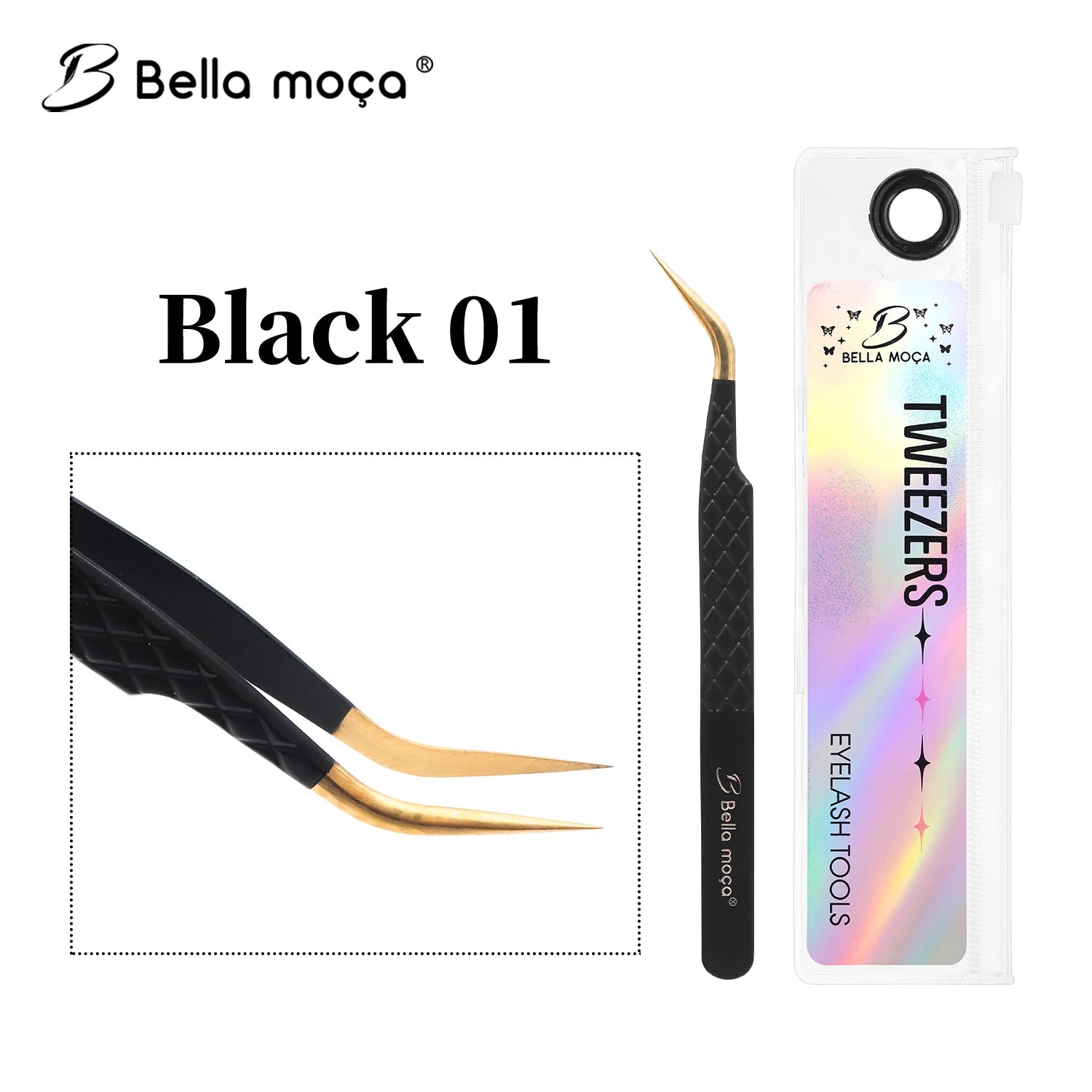 Bella moça Lash Tweezers Stainless Steel Eyelash Nail Tools Accurate Tweezers Nippers Pointed Clip Set Makeup Tools
