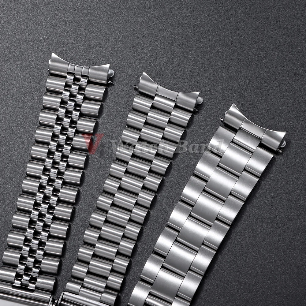For Seiko 5 SKX009/007 for Jubilee for Oyster Solid Stainless Steel Watch Strap Curved End Men's Sport Watch Band 18mm 20mm 22mm CB DROPSHIPPING