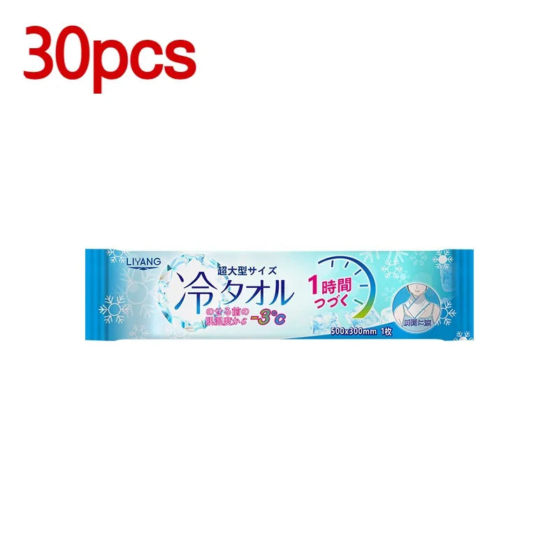 Extra Large Cooling Wet Wipes Instant Ice Cold Refreshing Summer Portable Oversized Sweat Wipes for Adult Sport Outdoor Driving