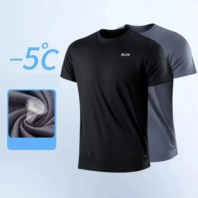 Fitness T-shirt - New Summer Men's Quick-Drying Running Fitness Sports Shirt - Men's Short-Sleeved Fitness Top CB DROPSHIPPING