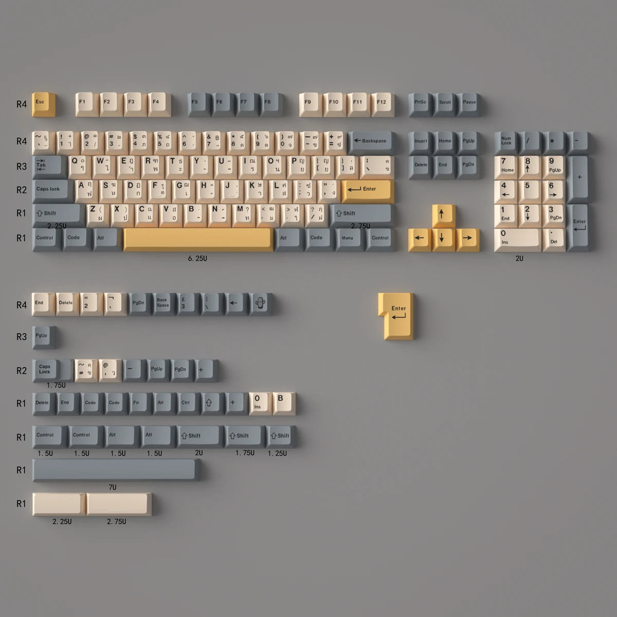 144 keys Desert keycaps Dye Sublimation Cherry PBT keycaps For 61/64/87/96/MX Mechanical Keyboard CB DROPSHIPPING