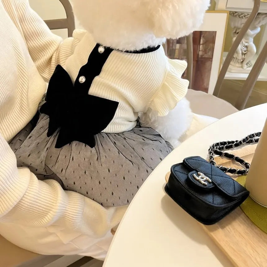 Spring New Cute Bow Yarn Dress Couple Dress Bow Dress Teddy Dog Clothes Pet Cats Dog Vest Cooling Vest for Dog