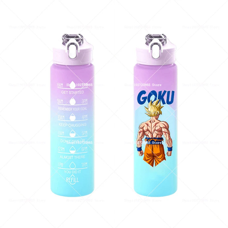 750ML Dragons Ball Water Cup Goku Anime Cartoon Drink Bottles Men Leak Proof Portable Plastic Large Sport Gym Straw Kettle Gift