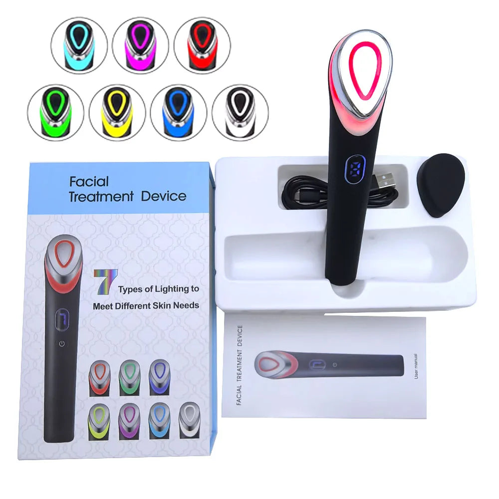 NEW Booster Pro Led Facial Light Therapy 7 Colors Eye Beauty Wand Red Light Eye Massager for Skincare & Blue Rejuvenation Tool