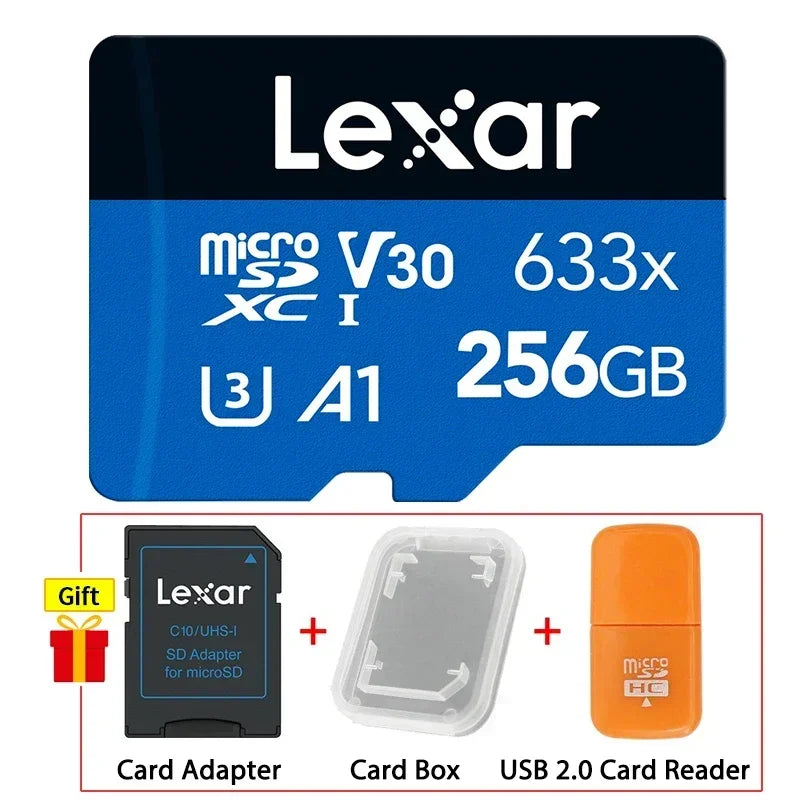 Lexar Micro SD Card New Original 128GB 32GB 64GB 256GB 512GB Memory Card A1 A2 Class10 TF Flash Card for Drone Sport Camcorder CB DROPSHIPPING