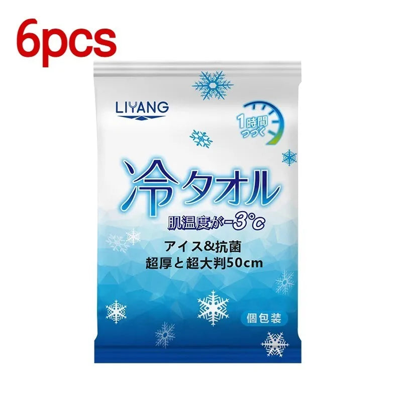Extra Large Cooling Wet Wipes Instant Ice Cold Refreshing Summer Portable Oversized Sweat Wipes for Adult Sport Outdoor Driving
