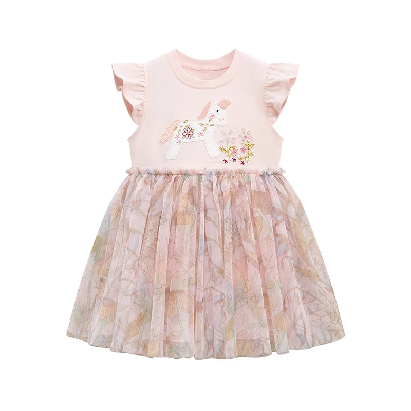 Little maven Baby Girls Casual Clothes Little  Girls 2026 New Summer Dress Kids Elegant Party Dress Children's Clothing CB DROPSHIPPING