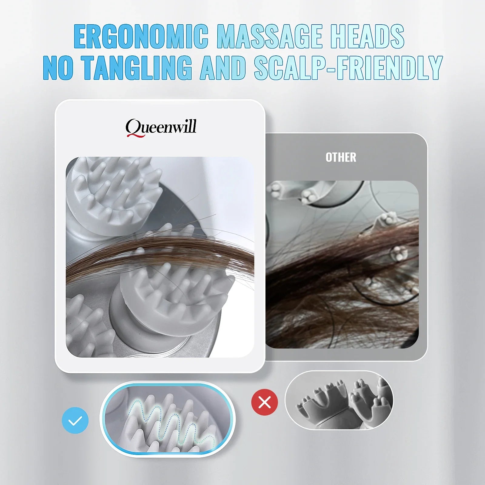 Electric Head Scalp Massager Body Massage Neck Deep Tissue 4 Kneading for Hair Growth Wireless Stress Relax and Cat Pet Claw CB DROPSHIPPING