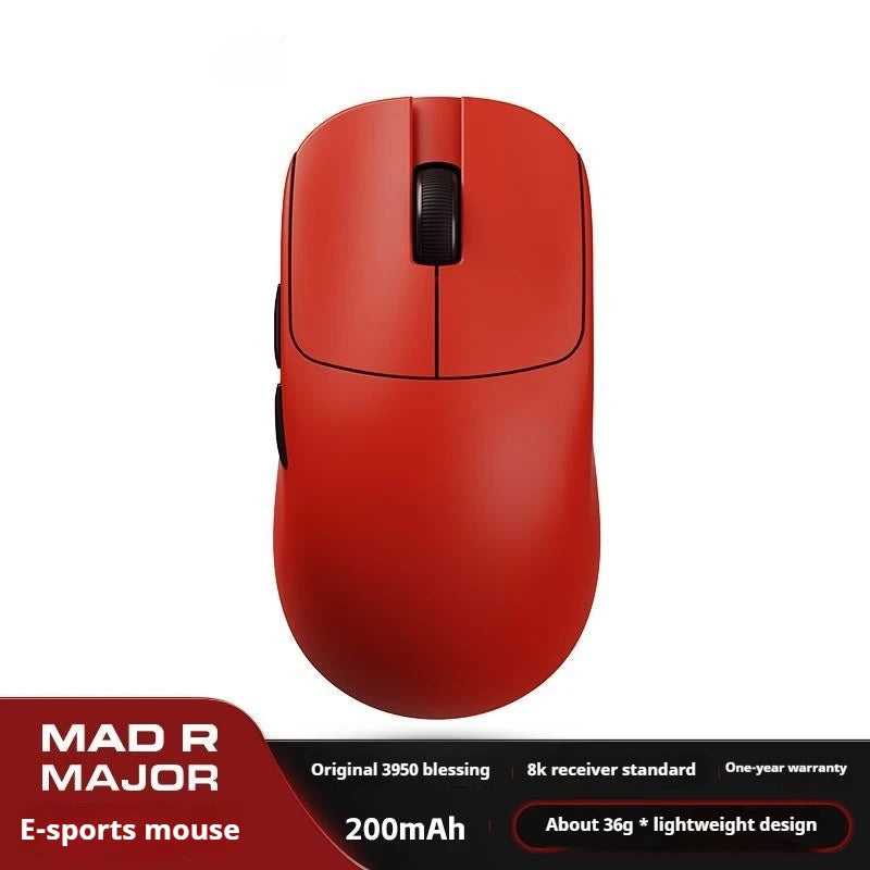 The New Vxe Mad R/R Major Gaming E-Sports Mouse Paw3395/3950 Dual-Mode Nonporous Lightweight Ergonomic Standard 8k CB DROPSHIPPING