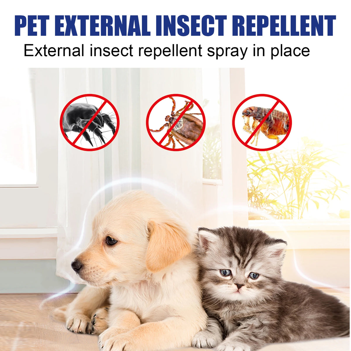 Natural Flea Spray for Dogs and Cats Plant-Based Flea and Tick Repellent Essential Oils Flea Treatment Itch Relief Spray for Pet