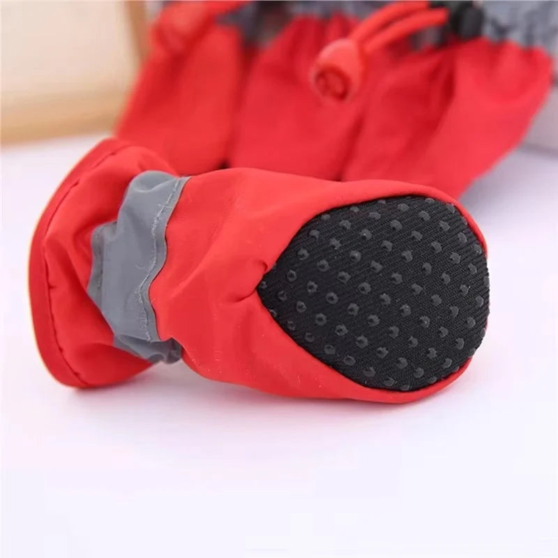4pcs/set Anti-slip Puppy Shoes Waterproof Winter Boots for Small Medium Dogs Foot Cover Rain Snow Booties Pet Paw Accessories CB DROPSHIPPING