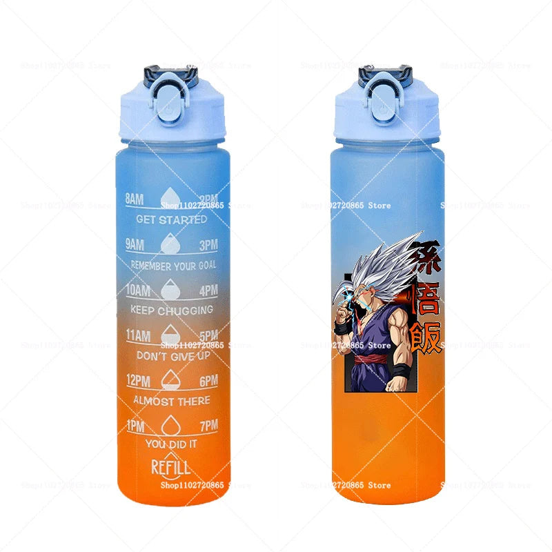 750ML Dragons Ball Water Cup Goku Anime Cartoon Drink Bottles Men Leak Proof Portable Plastic Large Sport Gym Straw Kettle Gift