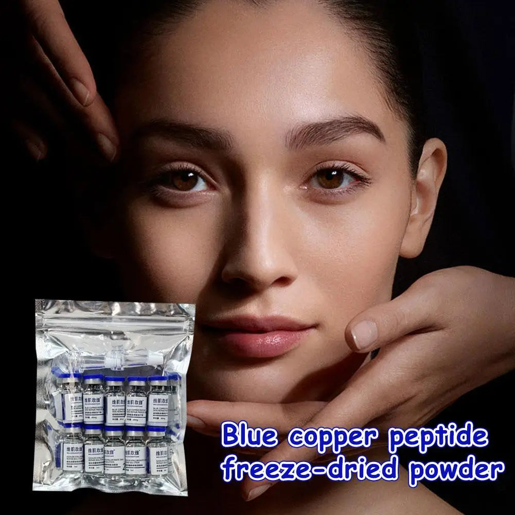 Blue Copper Peptide GHK-CU Copper Lyophilized Powder Hydration Skin Rejuvenation Improve Elasticity Repair Skin Barrier SkinCare
