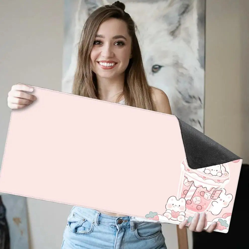 Cute Milktea Large Mouse Pad Kawaii Computer Mousepads Gaming Mousepad Keyboard Mat Gamer Mouse Pads Desk Mats 100x50cm CB DROPSHIPPING