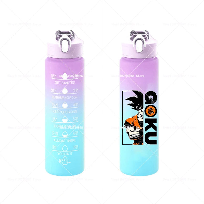 750ML Dragons Ball Water Cup Goku Anime Cartoon Drink Bottles Men Leak Proof Portable Plastic Large Sport Gym Straw Kettle Gift