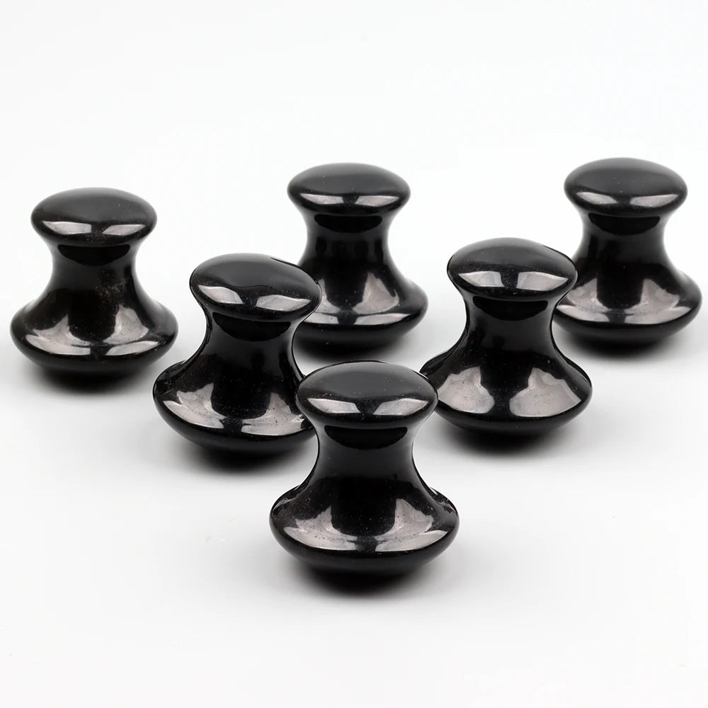Obsidian Mushroom Face Care Massager Natural Crystal Gua Sha Tool Massage Head Eye Skincare Scraper Wrinkle Beauty Products CB DROPSHIPPING