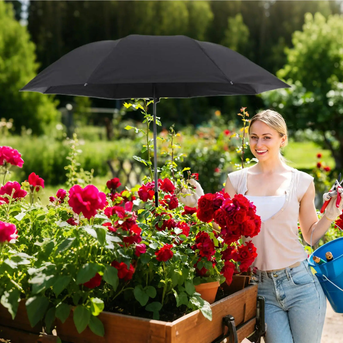 Garden Umbrella for Plants Outdoor Flower Sun Shade Parasol Patio Plants Umbrella for Gardeners Outside Yard Patio Porch