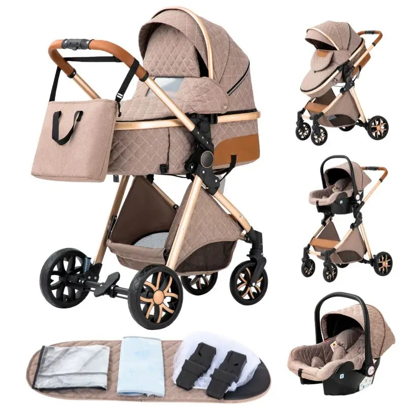 3-in-1 baby stroller travel system lightweight pram for newborns compact foldable Winter baby stroller baby buggy all-terrain CB DROPSHIPPING