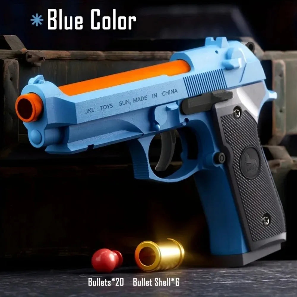 P320 Shell Throwing Continuous Firing Blowback Soft Bullet Toy Gun Outdoor Sport Shooting Game Christmas Gift for Children