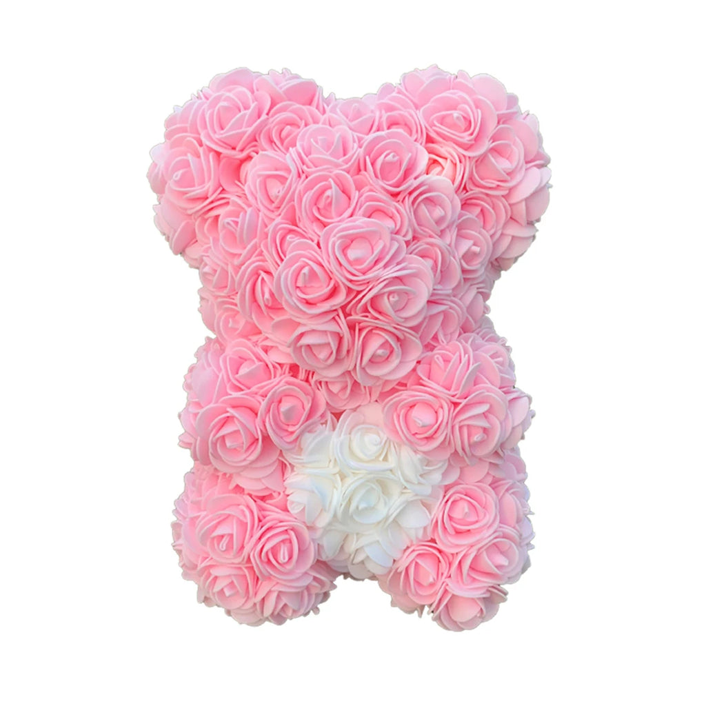 25cm Rose Teddy Bears Hearth Artificial Flower Bear For Women Valentine's Wedding Birthday Christmas Gifts