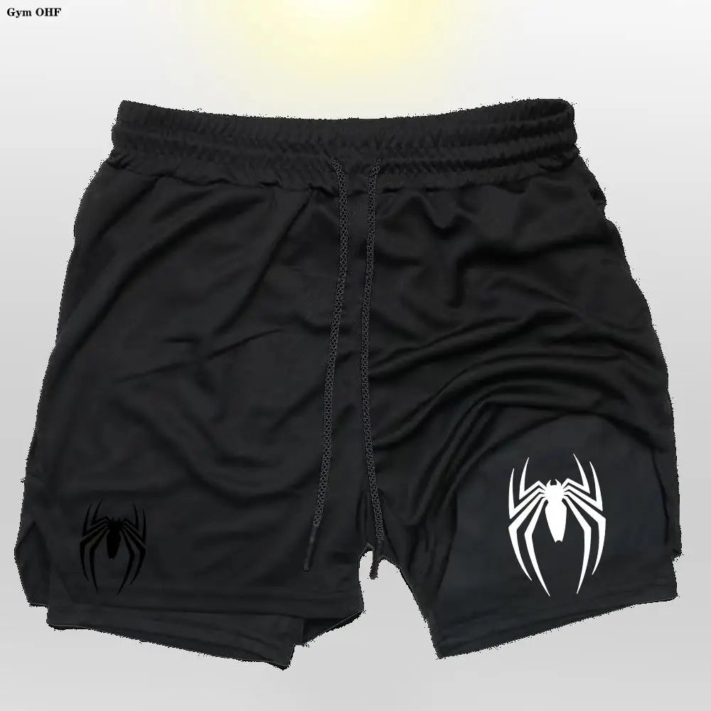 Sport Shorts Men 2099 Spider Sportswear Double-Deck Running Shorts 2 In 1 Beach Bottoms Summer Gym Fitness Training Short Pants CB DROPSHIPPING