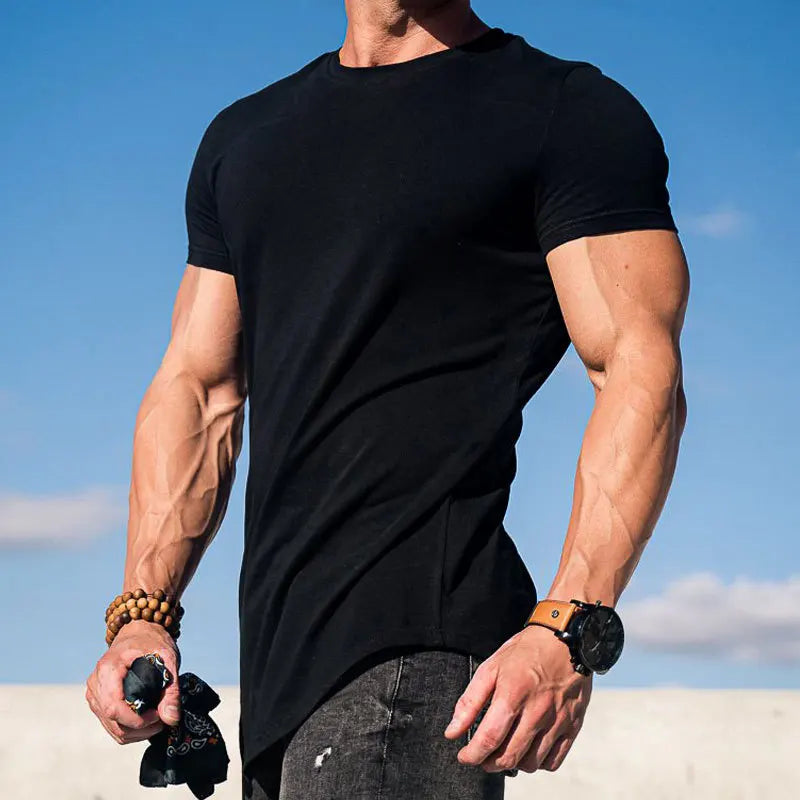 Sport Fitness T-shirt Men Bodybuilding Short Sleeve Workout Shirt Training Sport Running Gym T-shirt Summer Tops Tee Rashgard CB DROPSHIPPING