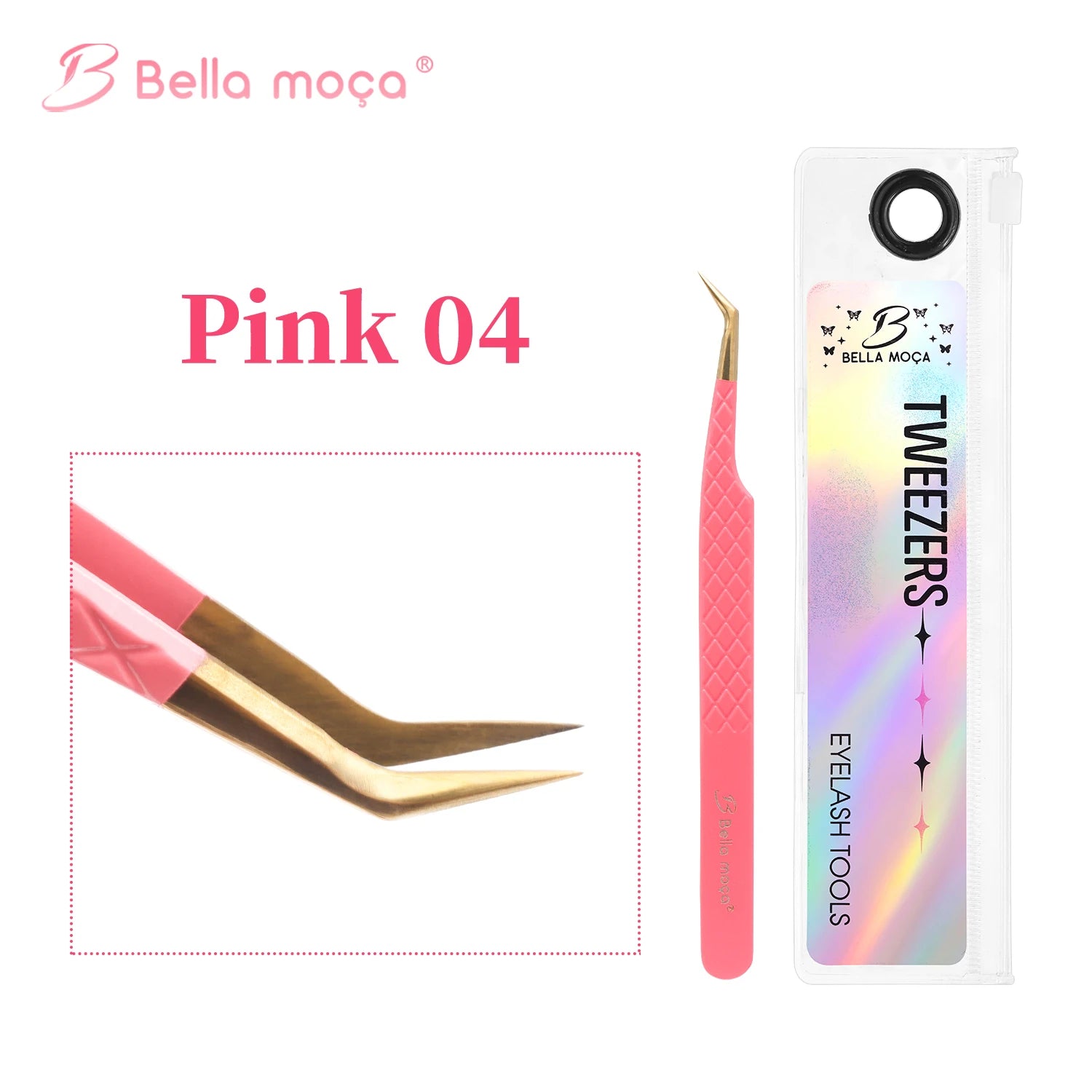 Bella moça Lash Tweezers Stainless Steel Eyelash Nail Tools Accurate Tweezers Nippers Pointed Clip Set Makeup Tools