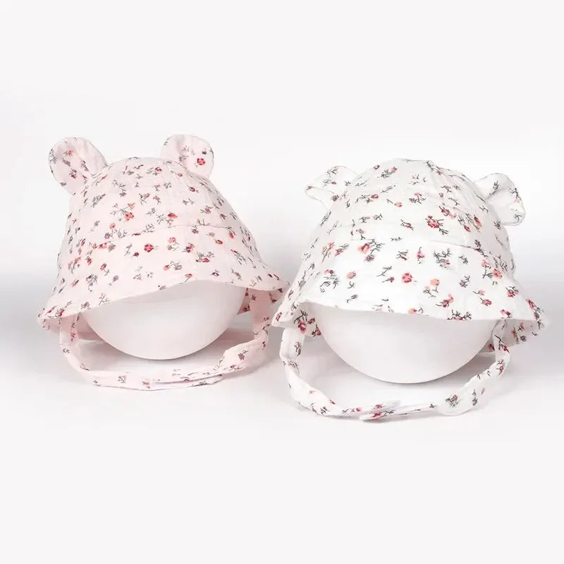 2026 Newborn Boys Girls Bucket Hat Summer Kids Toddler Panama Cap 0 to 12 Months Soft Cotton Baby Sun Hat With Ears Cute Bunny CB DROPSHIPPING