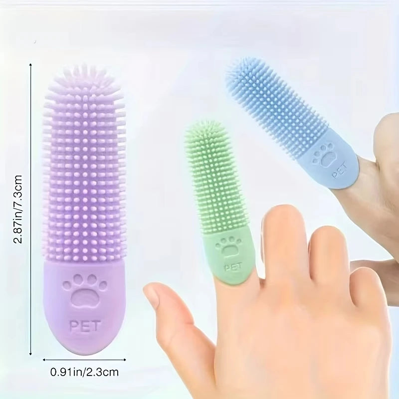 Soft Silicone Dog Toothbrush 360° Finger Toothbrush for Dogs Cats Durable Pet Finger Brush Tooth Cleaning Tool for All Breeds CB DROPSHIPPING