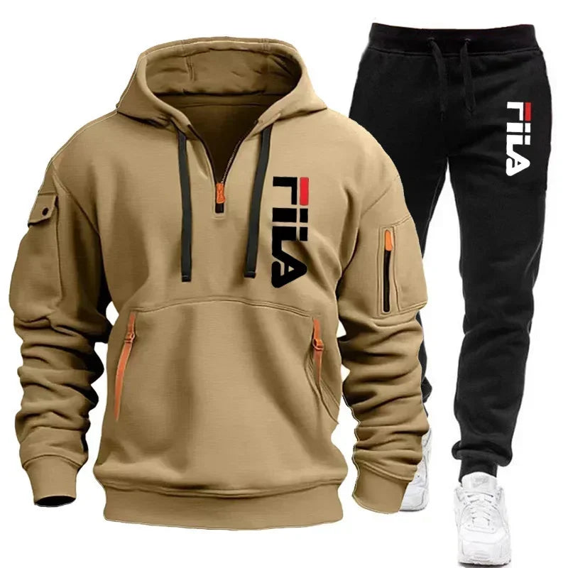 Men's hoodie set, a two-piece set of comfortable and fashionable top and casual sport pants CB DROPSHIPPING