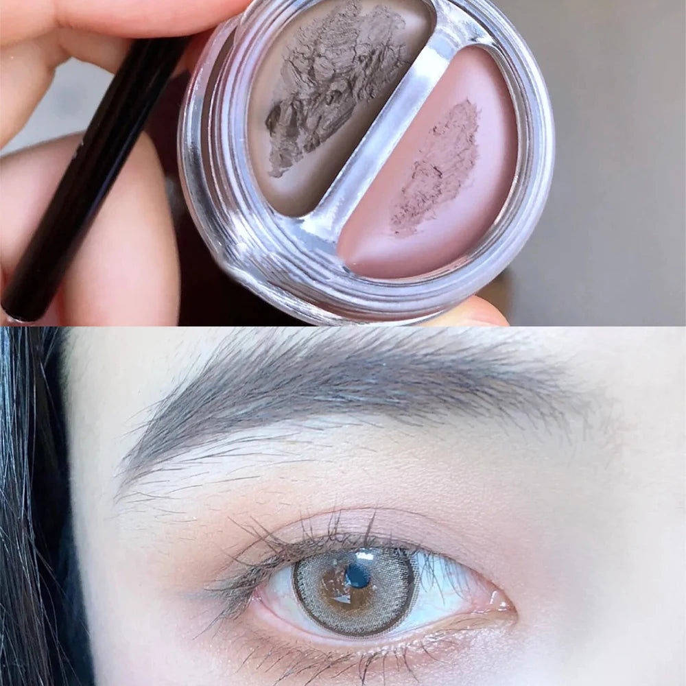 Two-Tone Matte Eyebrow Cream With Brush for Eyeliner & Eye Brow Waterproof Sweat Proof Wild Eyebrow Gel 3D Natural Tint Makeup CB DROPSHIPPING