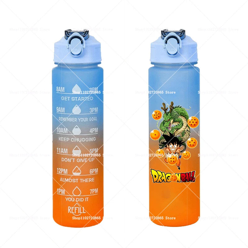 750ML Dragons Ball Water Cup Goku Anime Cartoon Drink Bottles Men Leak Proof Portable Plastic Large Sport Gym Straw Kettle Gift