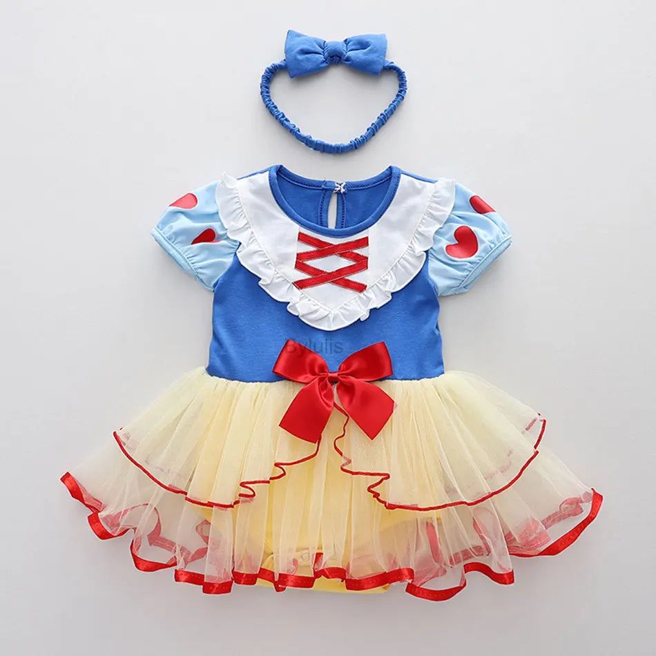 Baby Girls Costumes Kid Romper Tutu Dress with Headband Infant Baby Girl Princess Alice Clothes Aurora Belle Dress Party Costume CB DROPSHIPPING