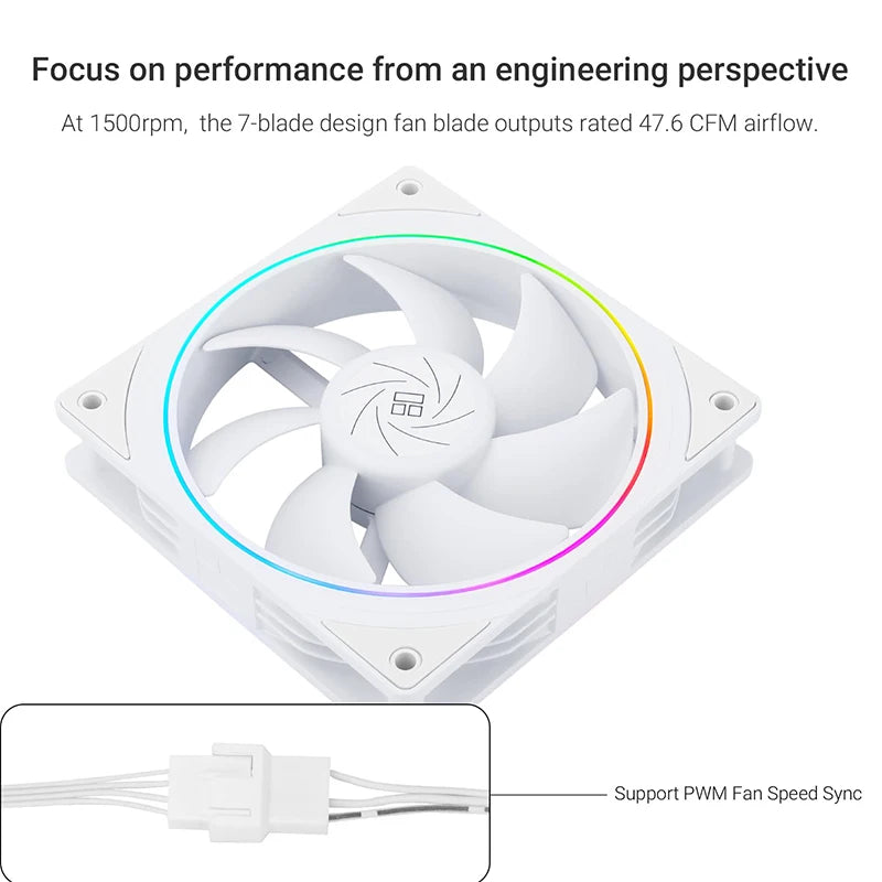 Thermalright TL-S12-W 5V 3PIN ARGB Aperture PC Case Fan Temperature Control Water-Cooling Radiator Replace Fan CB DROPSHIPPING