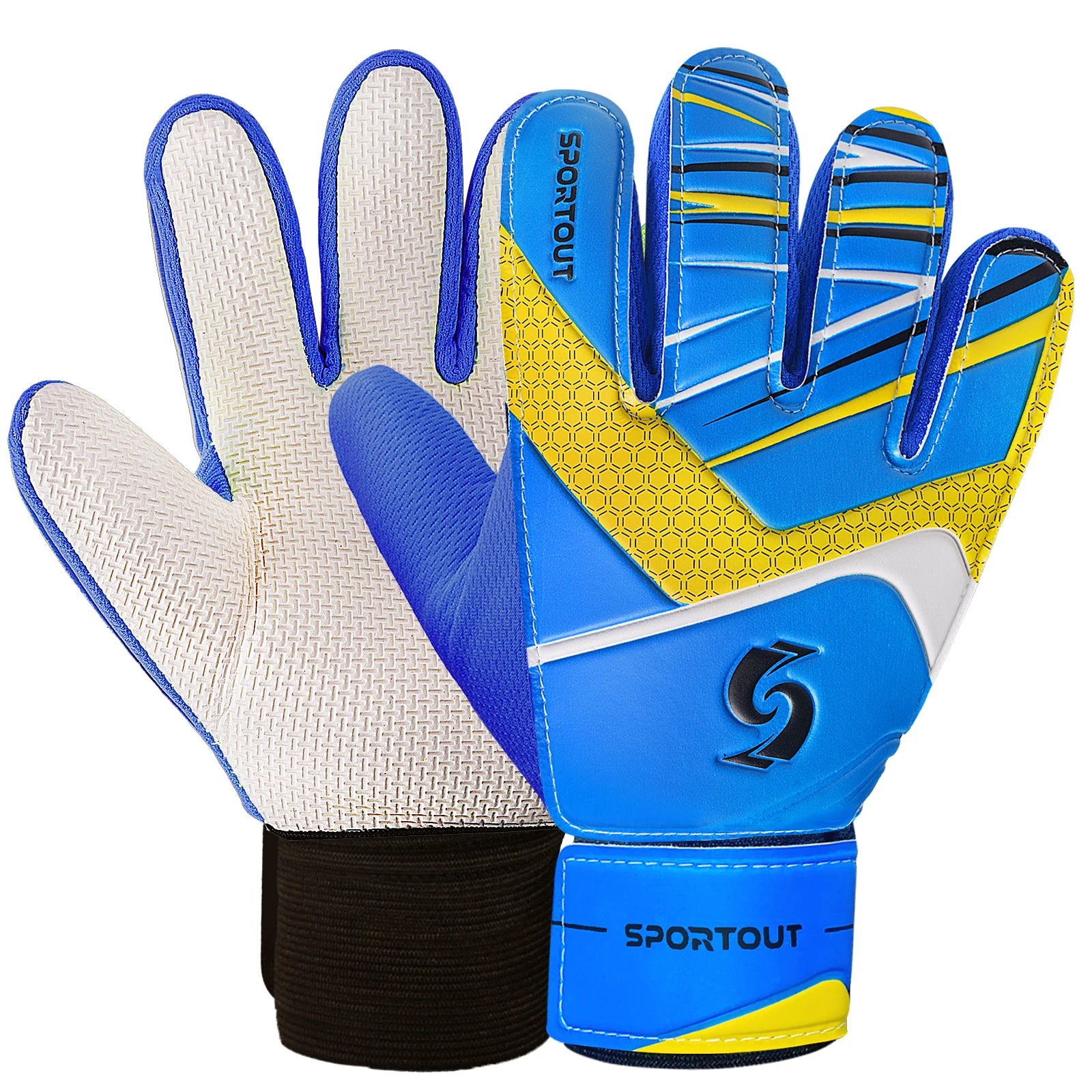 Sportout Kids Goalkeeper Gloves, Soccer Gloves with Double Wrist Protection and Non-Slip Wear Resistant Latex Material CB DROPSHIPPING