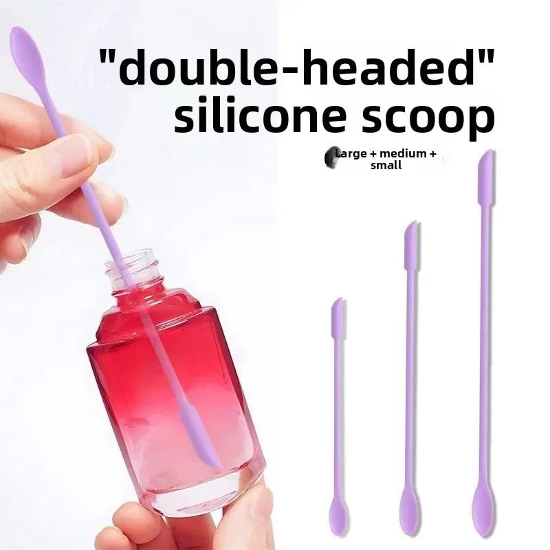 1/3pcs Double-Head Silicone Scraper Spoon Set Makeup Brushes Cosmetics Tools Beauty Accessories Reusable Silicone Scoop Scraper