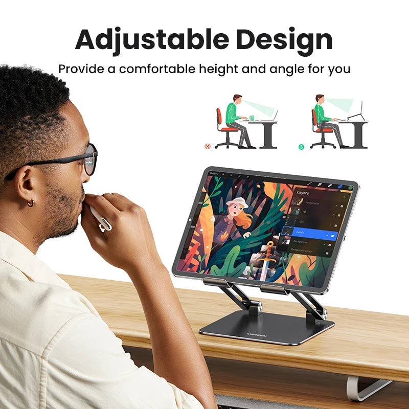 UGREEN Tablet Phone Stand For iPad Pro iPhone Xiaomi Tablet Support Aluminum iPad Holder Laptop Stand Phone Holder iPad Stand CB DROPSHIPPING