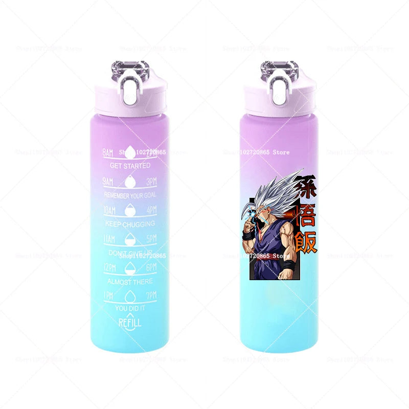 750ML Dragons Ball Water Cup Goku Anime Cartoon Drink Bottles Men Leak Proof Portable Plastic Large Sport Gym Straw Kettle Gift